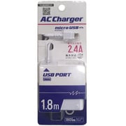 microUSB端子スマートフォン用 急速充電対応 2.4A出力 1.8m ホワイト ACU-SP02W