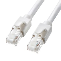 LANケーブル 7m CAT6A ホワイト 爪折れ防止 PoE対応 難燃素材 単線 UTP ストレート結線 RJ45 KB-T6ATS-07W