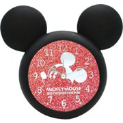 9080 ディズニー ミッキーグリッター置き時計 ブラック [キャラクターグッズ]