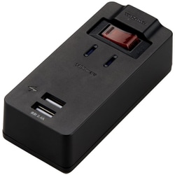 ブレーカースイッチ付1AC2USB2.4Aブラック H6BKS3102UBK