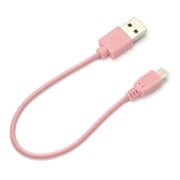 microUSBコネクタUSBケーブル 15cm ピンク PG-MUC01M04