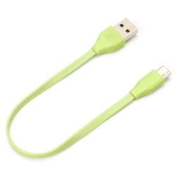 USB Type-C USB Type-Aコネクタ USBフラットケーブル 15cm グリーン PG-CUC01M10