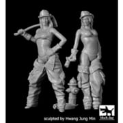 HAUF32039 [1/32スケール レジン製女性フィギュアセット 女性消防士 セット(HAUF32037 ＋ HAUF32038)]