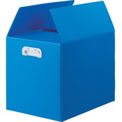 ダンボールプラスチックケース 5枚セット A3サイズ 取手穴無し ブルー [ダンボールプラスチックコンテナ]