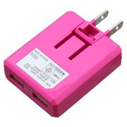 USB AC充電器 3.4A USB-A×2 USB-C端子ケーブル付き(長さ1.0m) ピンク BA2UAC3410PK