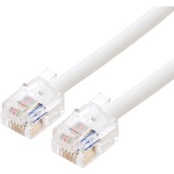 電話機コード 6極6芯 1m 白 DC-601/WH