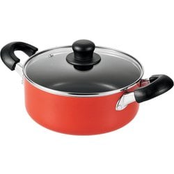 ニューフォア ふっ素加工IH対応ガラス蓋付両手鍋 20cm HB-8052