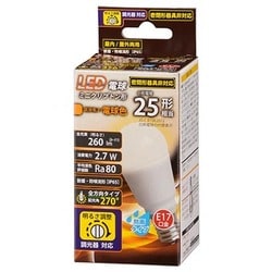 LED電球 ミニクリプトン形 E17口金 25形相当 電球色 調光器対応 LDA3L-G-E17/D G11