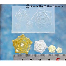 C-424 ぷっくり薔薇 L [フローレ ソフトモールド シリコン型シリーズ]