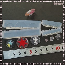 C-558 ボタン足型 6サイズ [フローレ ソフトモールド シリコン型シリーズ]
