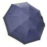 27340NV [ショートワイド傘 レースボーダープリント 折りたたみ傘 晴雨兼用 55cm ネイビー]