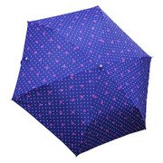 1301-NV [リボンドット 折りたたみ雨傘 ネイビー ポリエステル100％ 50cm 楽折りミニ]