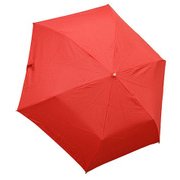 1312-RD [無地×ドットネーム 折りたたみ竹手元雨傘 レッド ポリエステル100％ 50cm 楽折りミニ]
