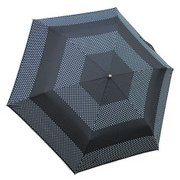 1304-BK [ドットボーダー 折りたたみ雨傘 ブラック ポリエステル100％ 50cm 楽折りミニ]