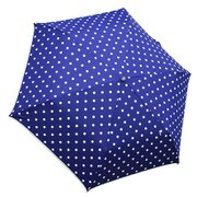 1308-NV [裾パイピングドット柄 折りたたみ雨傘 ネイビー ポリエステル100％ 50cm 楽折りミニ]