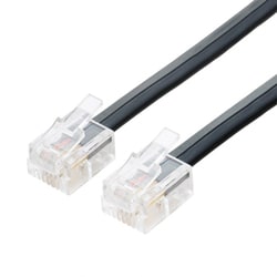 電話機コード 6極4芯 1m 黒 DC-401/BK
