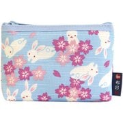 和布日和F付カードケース 兎おとぎ桜 水色 [カードケース]