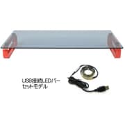 ゲーミングスモークガラステーブルLEDテープセット 赤脚モデル GSTAGE-60BR-LEDSET