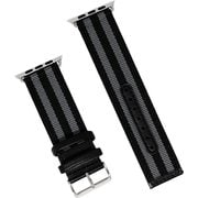 IQ-AWST42-BKGY [Apple Watch ベルト 42mm ストライプ ブラック×グレー]