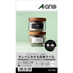エーワン キレイにみせる収納ラベル 水に強い マット紙 6面 27705