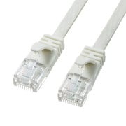 LANケーブル 0.5m CAT6 スーパーフラットタイプ ホワイト 爪折れ防止 ケーブル厚1.4mm 薄型 より線 難燃性 断線しにくい UTP ストレート結線 RJ45 KB-FL6A-005W