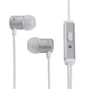 Compact Metallic Earphone 3.5mm イヤホンマイク シルバー