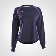 WD083LNVPI [BM･DRY エアーメッシュ ロングスリーブ WOMEN L ネイビー×ピンク]