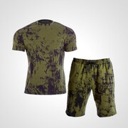 MA037LKH [3DロゴプリントTシャツ＆ハーフパンツ1 L カーキ]