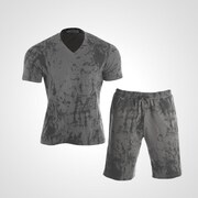 MA038MGY [3DロゴプリントTシャツ＆ハーフパンツ2 M グレー]