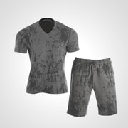 MA038XLGY [3DロゴプリントTシャツ＆ハーフパンツ2 XL グレー]