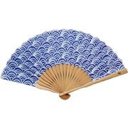 紳士用 青海波扇子 アオ 7XCP7126