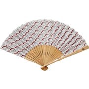 紳士用 青海波扇子 グレー 7XCP7126