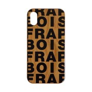 AB-0850-IP0X [iPhone X用 バックケース WOOD LOGO BK]
