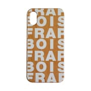 AB-0851-IP0X [iPhone X用 バックケース WOOD LOGO WH]
