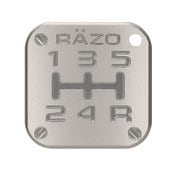 RB2 [シフトノブ RAZO パターンバッジ MT5 大きさ30mm×30mm×3mm 両面テープ付属]