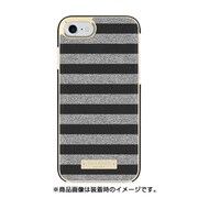 iPhone 7/iPhone 8 INLAY Wrap Case Glitter Stripe Black Saffiano/Silver Glitter KSIPH-050-BSSG