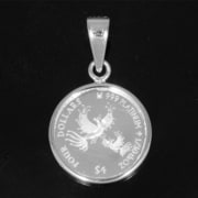ジュエリー Pt999 純プラチナ コインペンダント 2017 Phoenix 1/30oz/12mm/Pt900フレーム ロイヤルミント