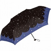 折りたたみ傘 50cm キラキラワールド ブラック 60308-18