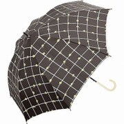 晴雨兼用 傘 50cm フラワーチェック ブラック NN-2135-18