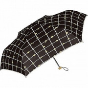 晴雨兼用 折りたたみ傘 50cm フラワーチェック ブラック NN-5780-18