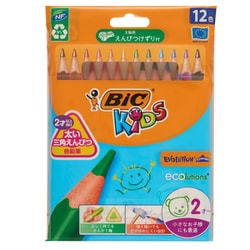 ビックキッズ さんかく軸 色鉛筆 12色 BKEVOTRI12E