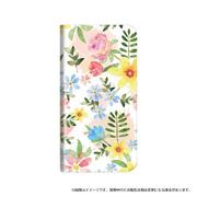 シンプルスマホ4 手帳型ケース Flower ハッピー LP-AQSPS04