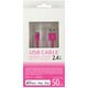 Lightningケーブル Apple認証品 スリムコネクタ 50cm ピンク UDM-SL050P