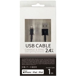 Lightningケーブル Apple認証品 スリムコネクタ 100cm ブラック UDM-SL100K