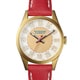 NEW BASIC CUBA WOMENS ホワイト×ゴールド レザーバンド（レッド） KH78G9-01