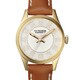 NEW BASIC CUBA WOMENS ホワイトシルバー×ゴールド レザーバンド（ベージュ） KH78H1-01