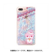 カワウソちぃたん グリッターケース iPhone 6 / iPhone 6S / iPhone 7 / iPhone 8 Heart Blue CUTE [キャラクターグッズ]