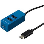 USBハブ USB2.0 Type-C 3ポート 30cm ブルー UH-C2453BL
