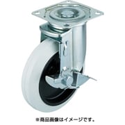 AHG-125-NRBDS-W [エアーキャスター 自在車ストッパー付  125mm ホワイトゴム車]
