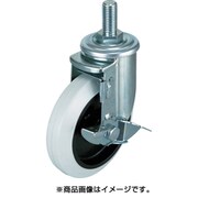 AHT-150-NRBDS-W [エアーキャスターねじ込みタイプ ホワイトゴム自在車ストッパー付]